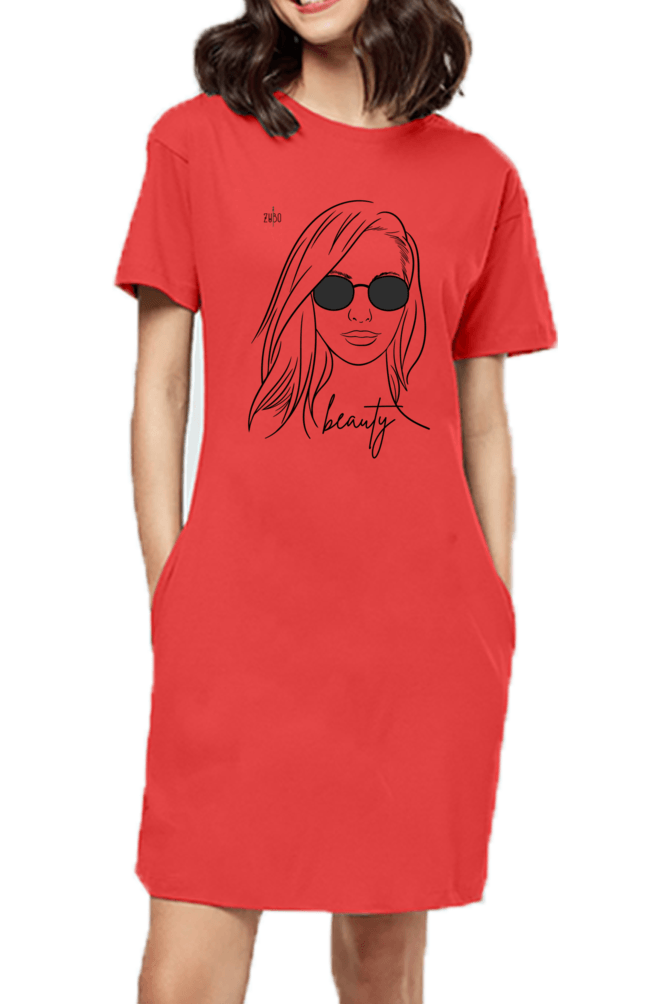 women T-shirt dress beauty