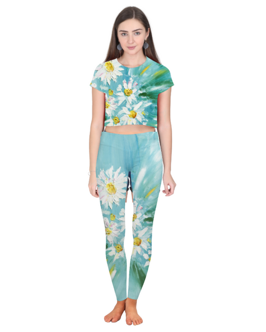 floral set of legging and t shirt casual wear India